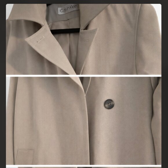 Vintage Calvin Klein Classic Trench Coat Neutral Beige Size 10 - Picture 4 of 7